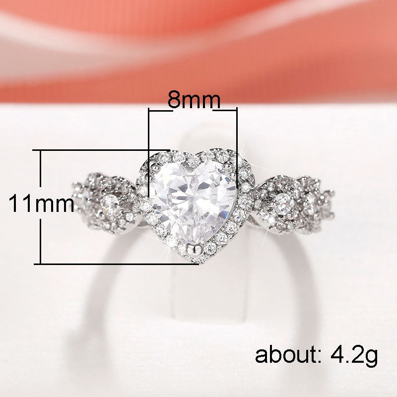 NO.51-Women's Fashion Jewelry，stunning Heart-shaped sweet cute ring.