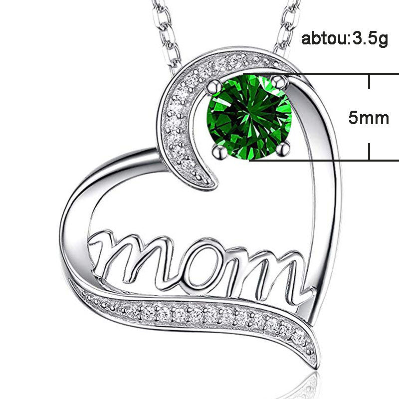 NO.18-Women's Fashion Jewelry, Mom heart-shaped opal necklace, mom gift