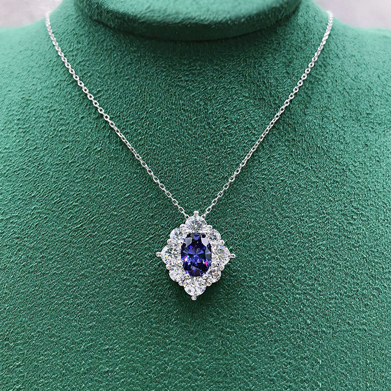 NO.15-Royal blue rhombus with opal necklace