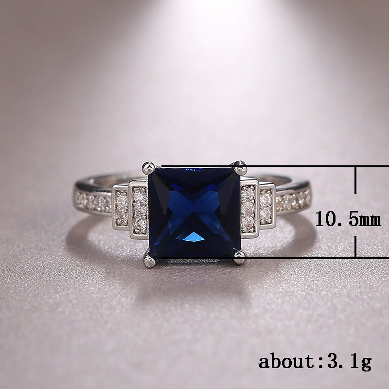 NO.41-Dark Blue Opal Stone Ladies Ring, Simple and Premium