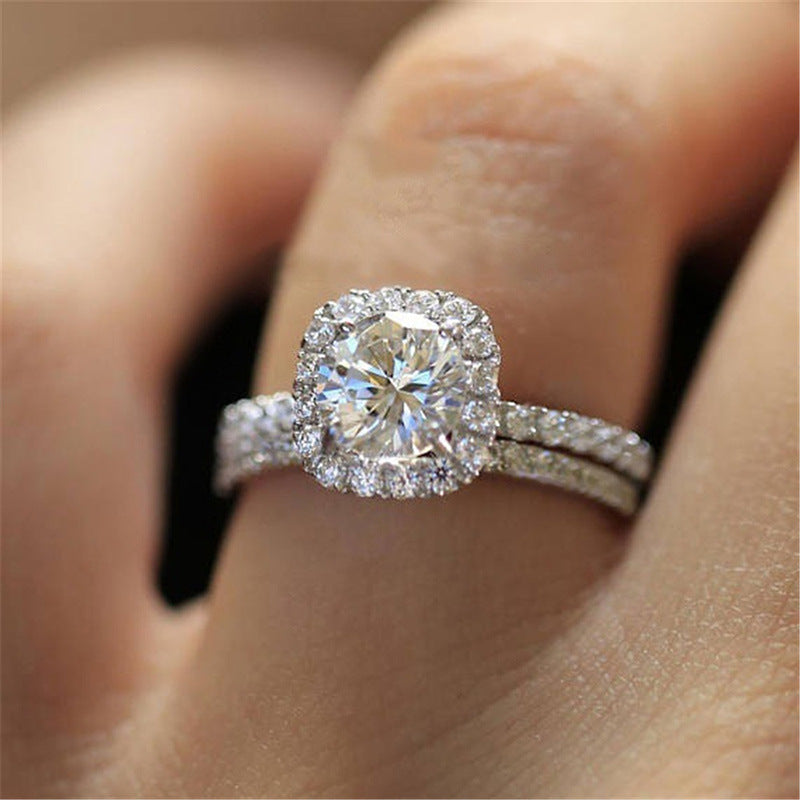 NO.28-Woman Fashion Jewelry for Women, Hot Selling Hearts and Arrows Micropavé Diamond Setting Ring Women Engagement Wedding Rings