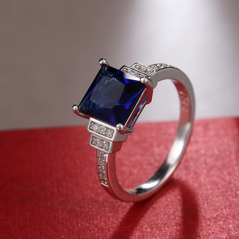 NO.41-Dark Blue Opal Stone Ladies Ring, Simple and Premium