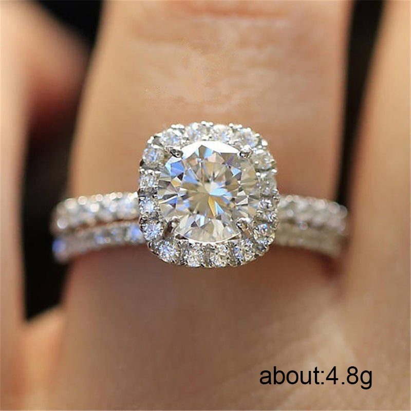 NO.28-Woman Fashion Jewelry for Women, Hot Selling Hearts and Arrows Micropavé Diamond Setting Ring Women Engagement Wedding Rings