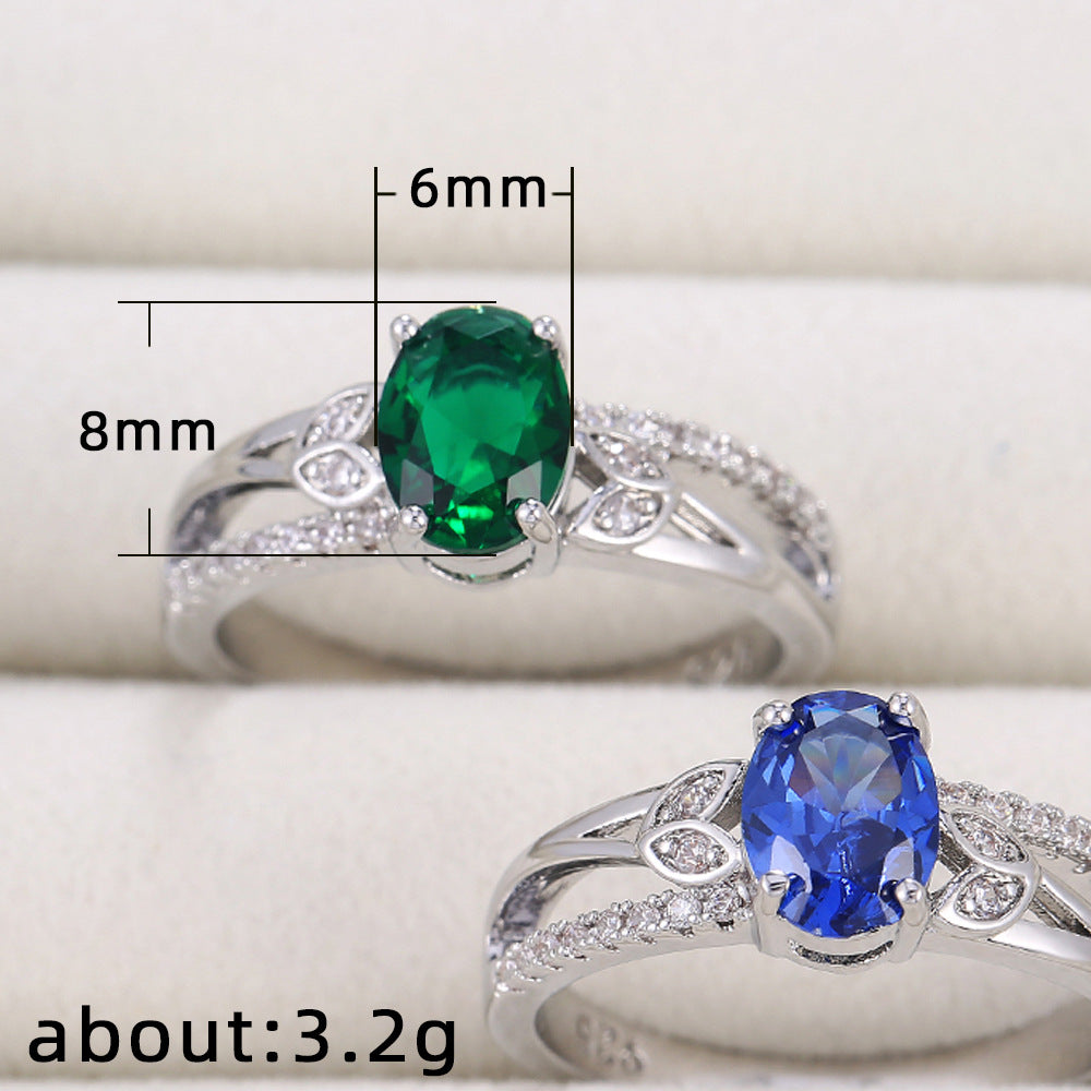 NO.22-Women's Fashion Jewelry, Delicate Lace Set Jasmine Zircon Ladies Ring