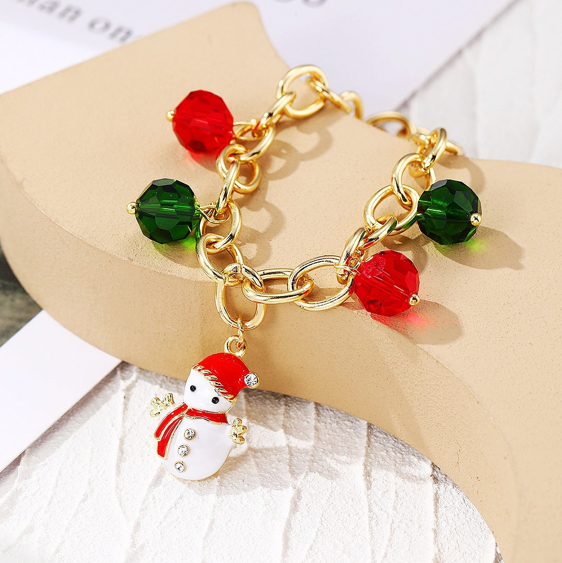 Women's Fashion Christmas l Beaded snowman Bracelet