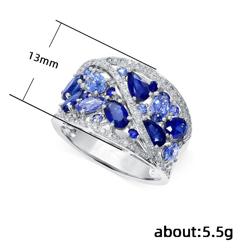 NO.65-Women's Fashion Jewelry, Luxury  blue zircon women's  ring