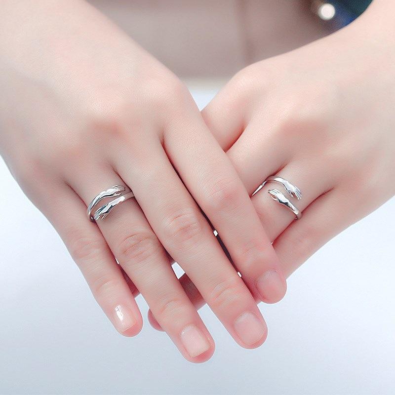 NO.52-women fashion accessories, Sweet Love hug ring two piece set,adjustable ring, good gift