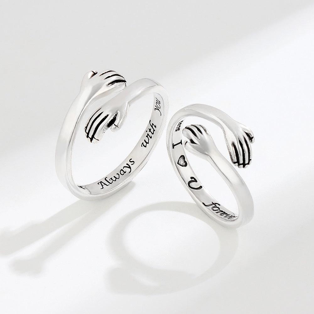 NO.52-women fashion accessories, Sweet Love hug ring two piece set,adjustable ring, good gift