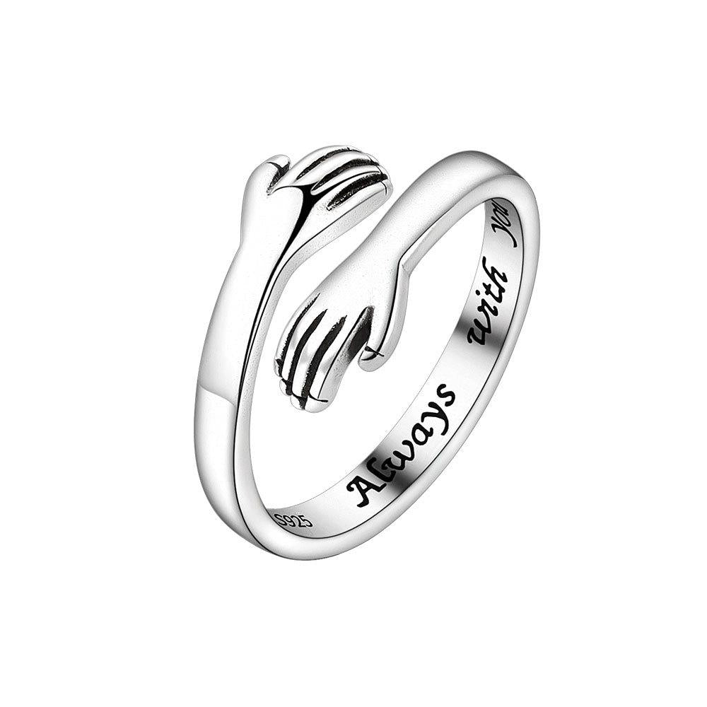 NO.52-women fashion accessories, Sweet Love hug ring two piece set,adjustable ring, good gift