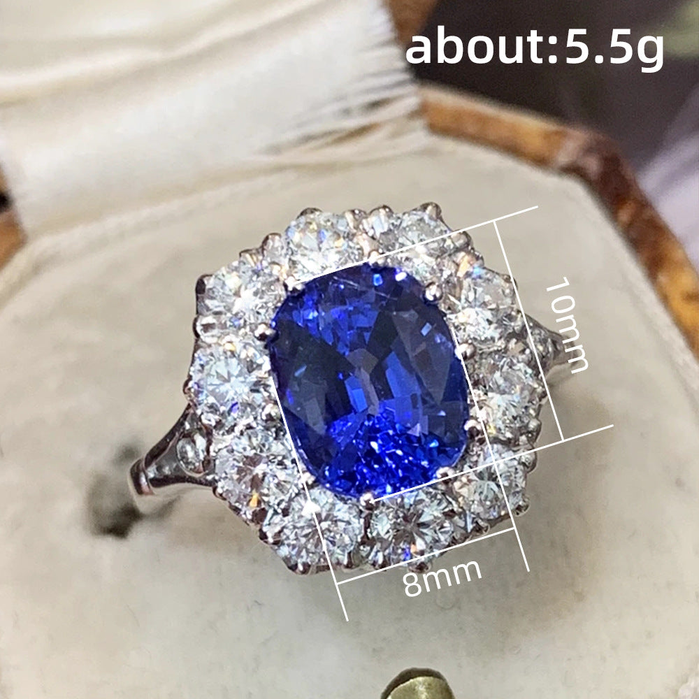 NO.61-Women's Fashion Jewelry, Sapphire zircon ring