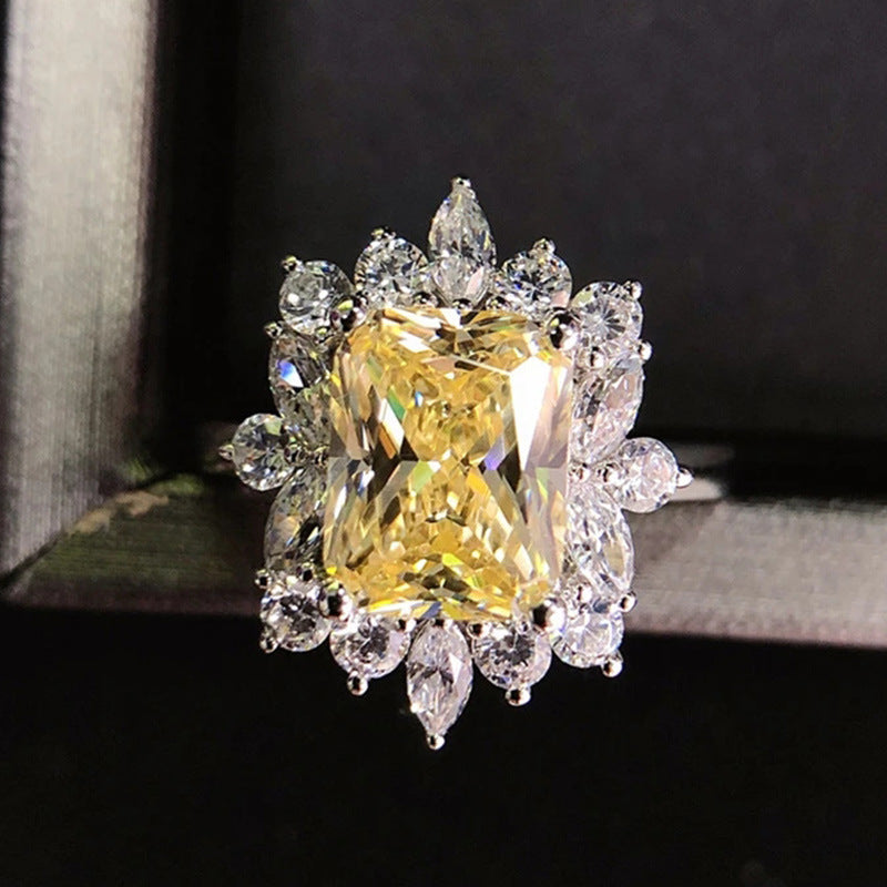 NO.66-Sparkling yellow diamonds full of zircon rings