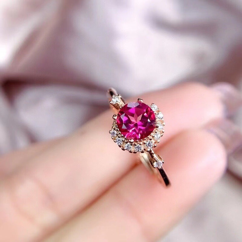 NO.63-Red corundum celebrity wind opening ring