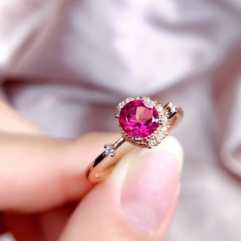 NO.63-Red corundum celebrity wind opening ring