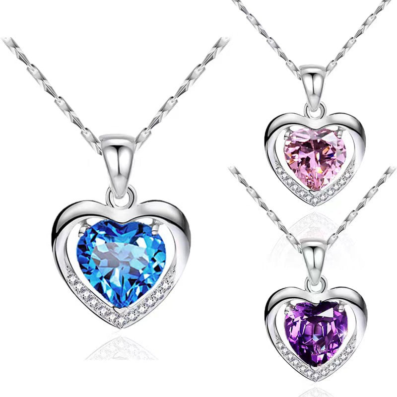 NO.30-Women's Fashion Loving Ocean Heart Necklace Valentine's Day Gift