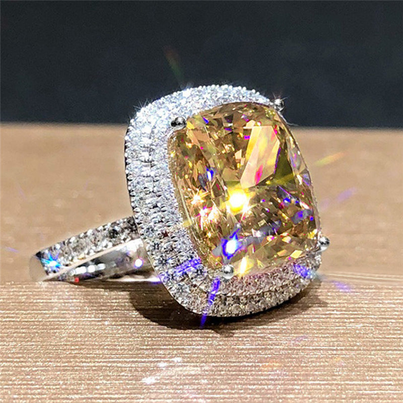 NO.70-Women's Fashion Jewelry, Shiny Large Square Luxury Ring